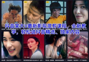 抖音某大V最新影视混剪课程，全新教学，轻松进抖音精选、独家内容-理想项目库