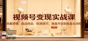 视频号变现实战课：流量逻辑、选品排品、投流技巧，覆盖开店到复盘全流程-理想项目库