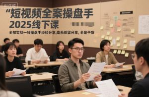短视频全案操盘手2025线下课,全部实战一线操盘手经验分享,毫无保留分享,全是干货-理想项目库