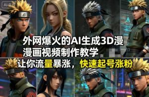外网爆火的AI生成3D漫画视频制作教学,让你流量暴涨,快速起号涨粉!-理想项目库