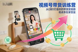 视频号带货训练营,从0到1打造你的带货变现路,低成本在家创业-理想项目库
