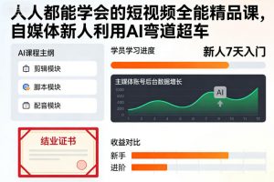 人人都能学会的短视频全能精品课，自媒体新人利用AI弯道超车-理想项目库