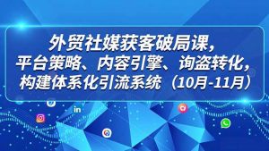 外贸 社媒获客破局课,平台策略、内容引擎、询盘转化,构建体系化引流系统(10月-11月-理想项目库