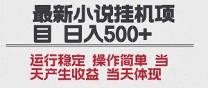 2025全新小说挂机项目 年前吃肉 操作简单,单机当天收益1000+,收益无上限,可矩阵操作-理想项目库
