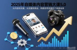 2025年自媒体内容营销大课5.0,从内容到流量,从流量到商业,构建自带流量的个体商业体-理想项目库