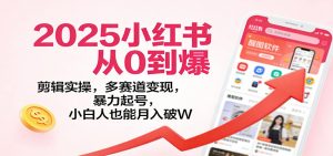 2025小红书从0到爆:剪辑实操,多赛道变现,暴力起号,零基础也能月入破W-理想项目库