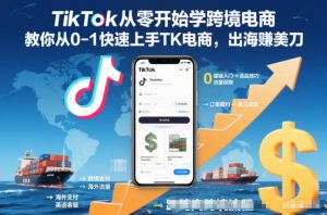 TikTok从零开始学跨境电商,教你从0-1快速上手TK电商,出海賺美刀-理想项目库