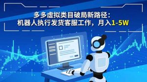 多多虚拟类目破局新路径：机器人执行发货客服工作，月入 1-5W-理想项目库