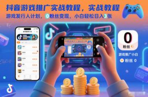 抖音游戏推广实战教程,游戏发行人计划,0粉丝变现,小白轻松日入3张-理想项目库