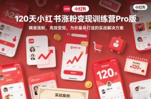 120天小红书涨粉变现训练营Pro版,精准涨粉,高效变现,为你量身打造的实战解决方案-理想项目库
