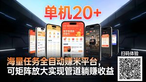 99盒子自动挂机项目,单机20+,可矩阵放大实现管道躺赚收益,推广可享团队收益-理想项目库