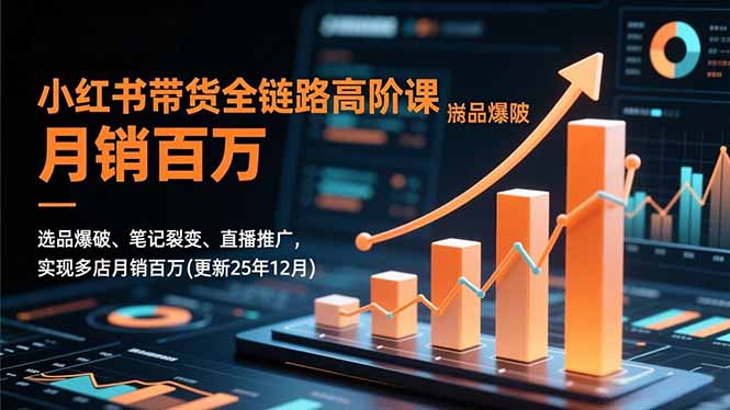 小红书带货全链路高阶课，选品爆破、笔记裂变、直播推广，实现多店月销百万(更新25年12月-理想项目库