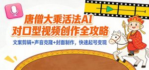 “大乘活法”AI对口型视频创作全攻略:文案剪辑+声音克隆+封面制作,快速起号变现-理想项目库