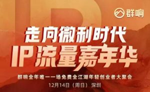 2025ip嘉年华万人12月14深圳线下课，走向微利时代，IP流量嘉年华，实操性极强的商业干货课-理想项目库