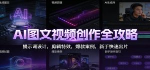 AI图文视频创作全攻略：提示词设计，剪辑特效，爆款案例，新手快速出片-理想项目库